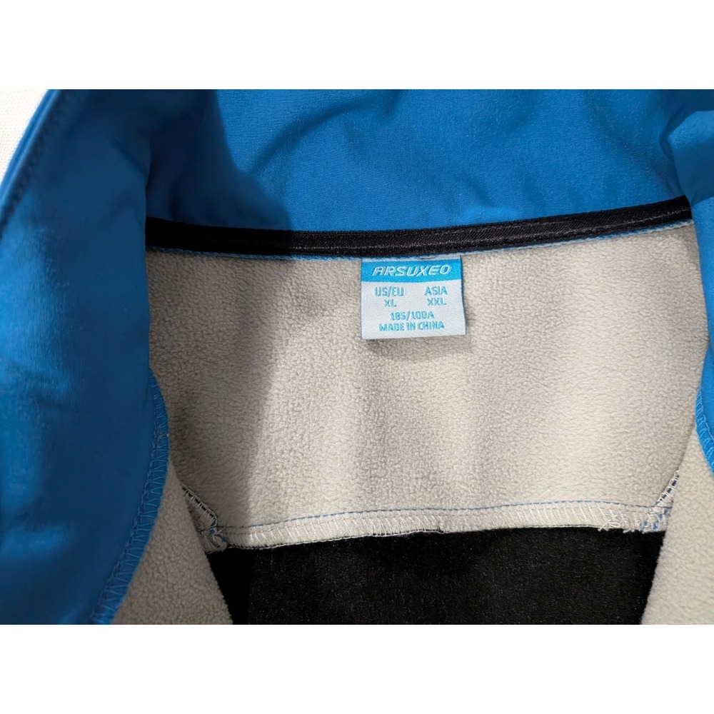 ARSUXEO Cycling Jacket Soft Shell Fleece Windproof Waterproof Reflective XL Blue - Picture 6 of 7